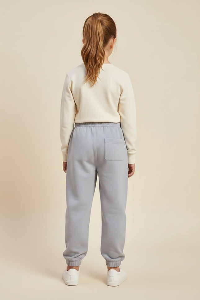 Pantalon Parachute Gris Ample Coton Élastiqué Enfant - Molleton - vue 2