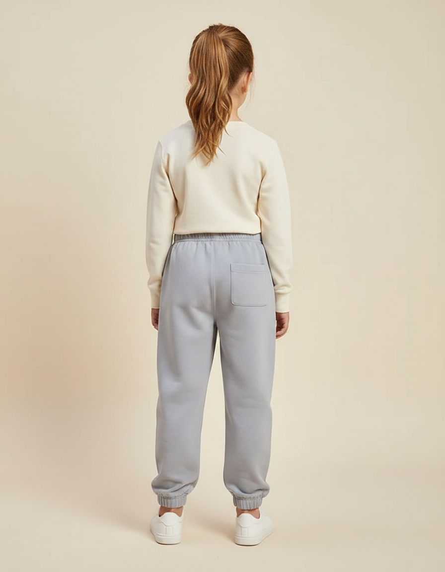 Pantalon Parachute Gris Ample Coton Élastiqué Enfant - Molleton - vue 2