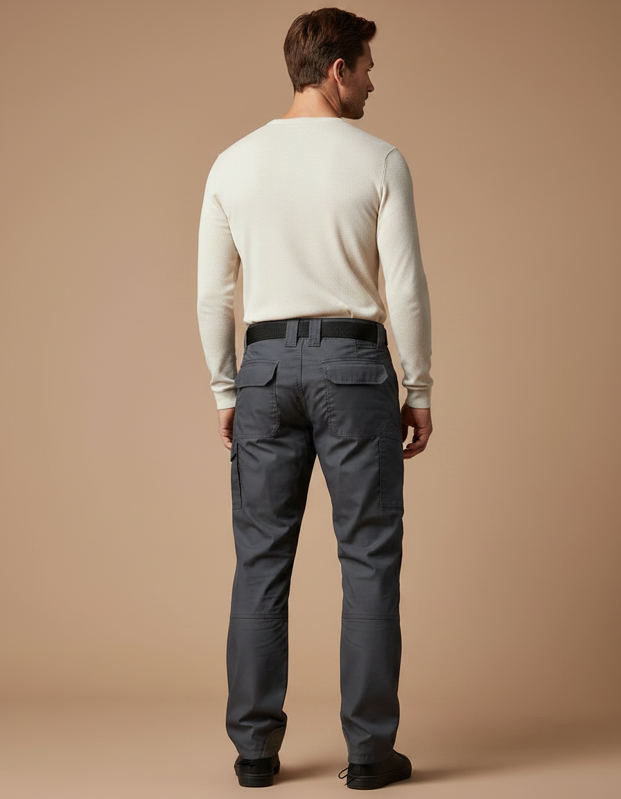 Pantalon Parachute Gris Tactique Résistant Multi-Poches Homme - Polyester - vue 2