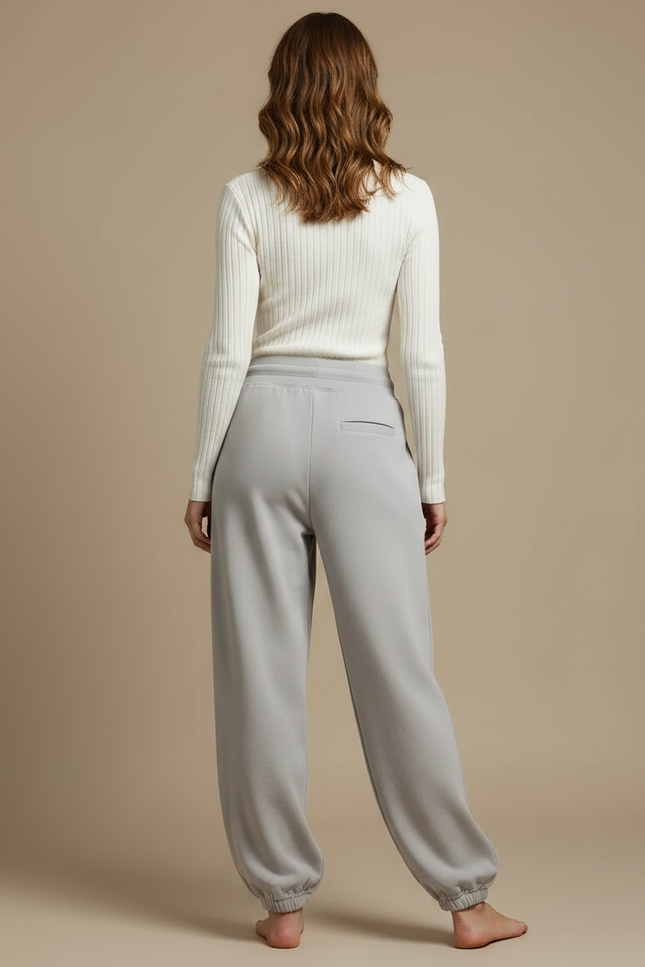 Pantalon Parachute Gris Ample Cordon Confortable Femme - Molleton - vue 2