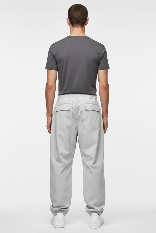 Pantalon Parachute Gris Ample Nylon Décontracté Homme - Polyester - vue 2