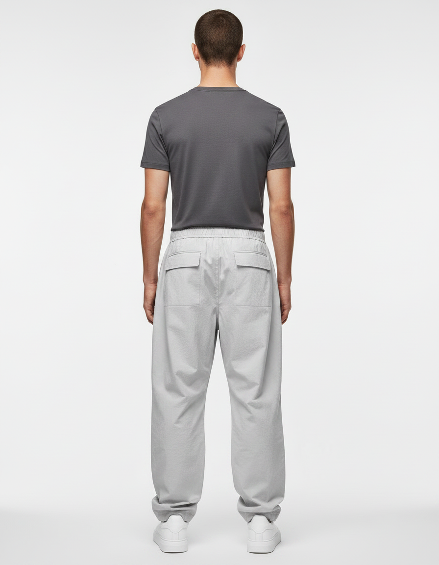 Pantalon Parachute Gris Ample Nylon Décontracté Homme - Polyester - vue 2