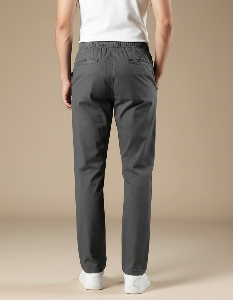 Pantalon Parachute Gris Décontracté Ample Coton Homme - vue 2