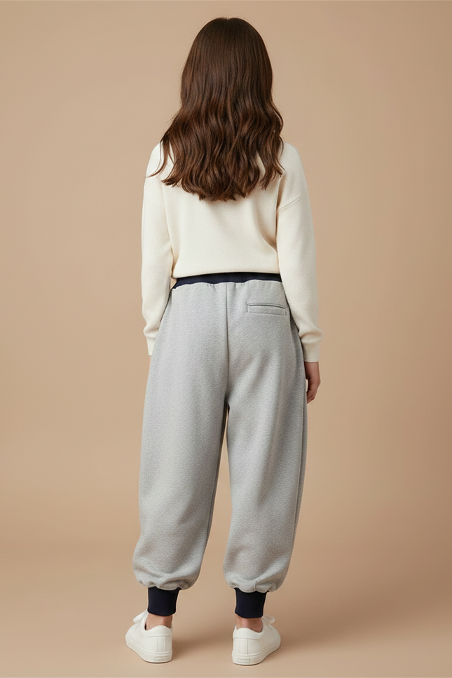 Pantalon Parachute Gris Ample Sportif Enfant Décontracté - Molleton - vue 2