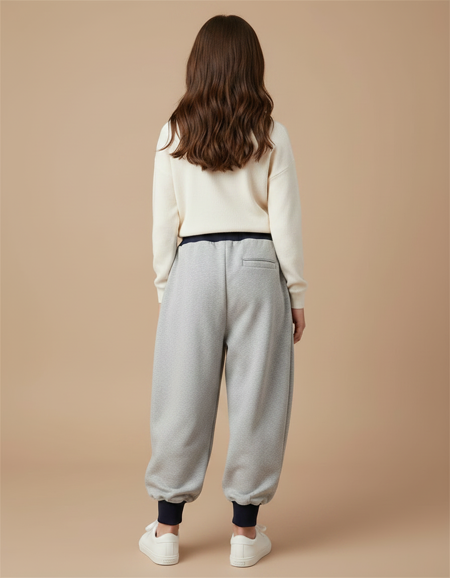 Pantalon Parachute Gris Ample Sportif Enfant Décontracté - Molleton - vue 2