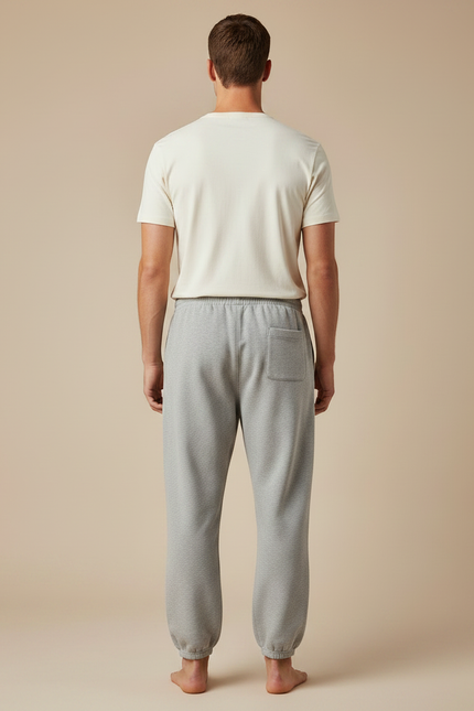 Pantalon Parachute Homme Gris Coton Ample Décontracté - Molleton - vue 2