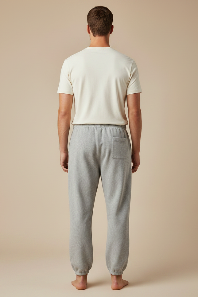 Pantalon Parachute Homme Gris Coton Ample Décontracté - Molleton - vue 2