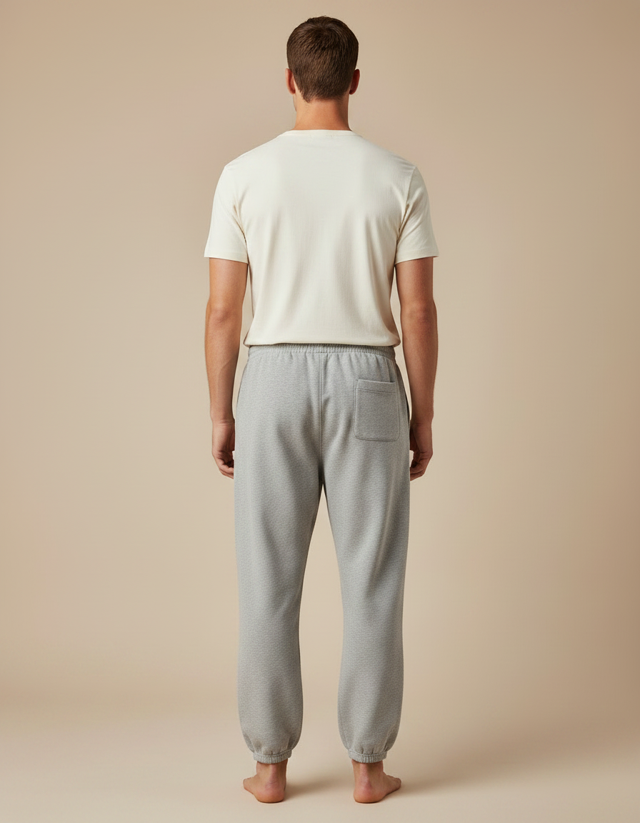Pantalon Parachute Homme Gris Coton Ample Décontracté - Molleton - vue 2