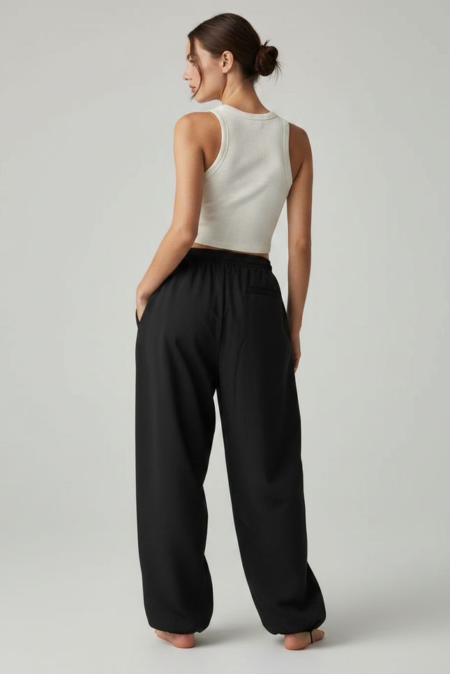 Pantalon Parachute Noir Ample Imprimé Mythique Femme - Polyester - vue 2