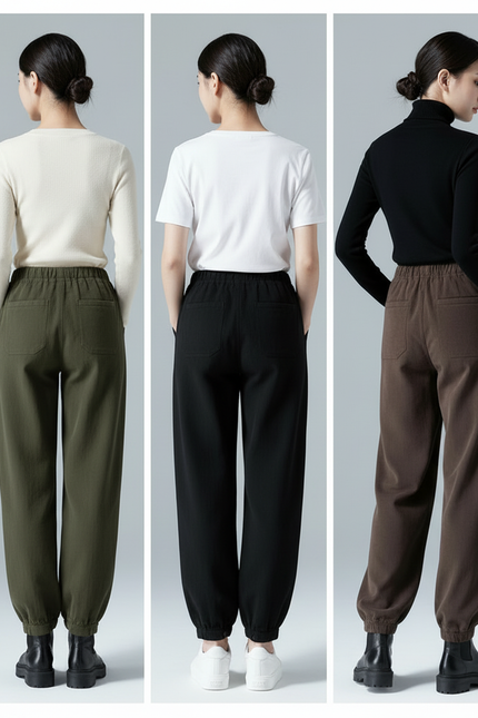Pantalon Parachute Kaki Ample Décontracté Harem Femme - Cordé - vue 2