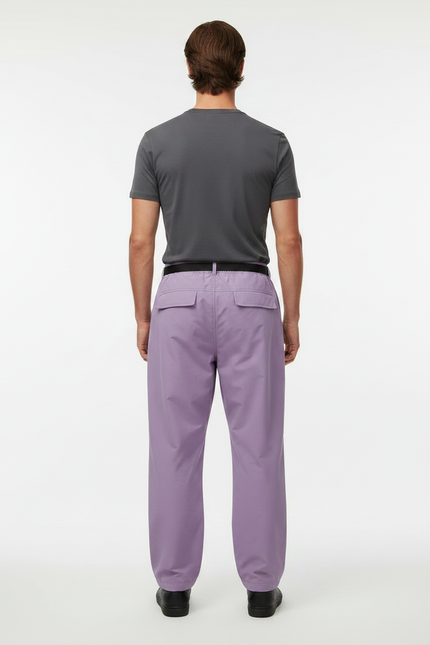 Pantalon Parachute Lilas Ample Coupe Droite Léger - Violet Polyester - vue 2
