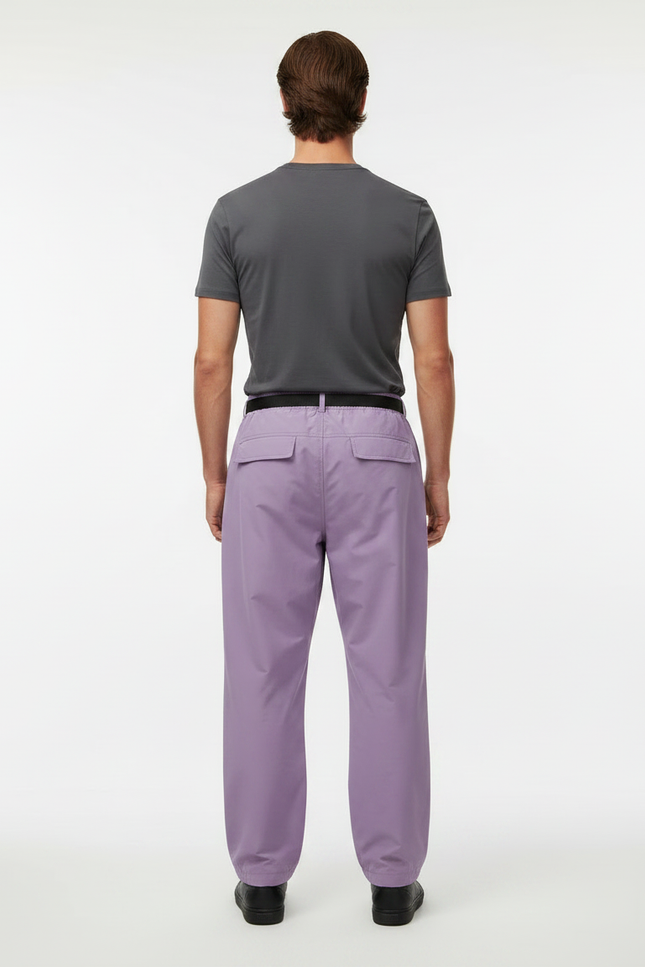 Pantalon Parachute Lilas Ample Coupe Droite Léger - Violet Polyester - vue 2