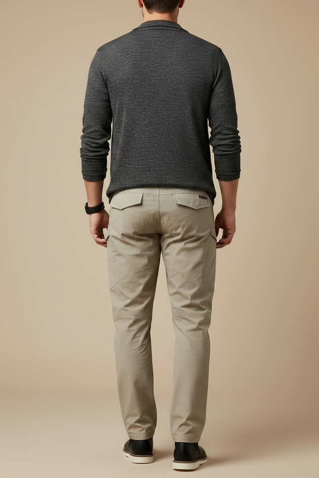 Pantalon Parachute Beige Cargo Tactique Homme - Polyester - vue 2