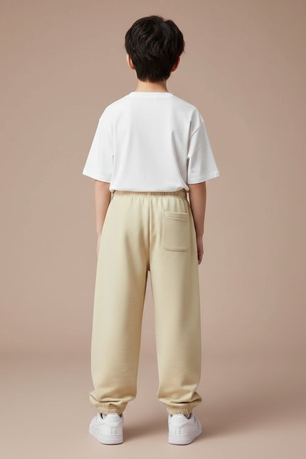 Pantalon Parachute Beige Ample Sportif Enfant Confortable - Molleton - vue 2