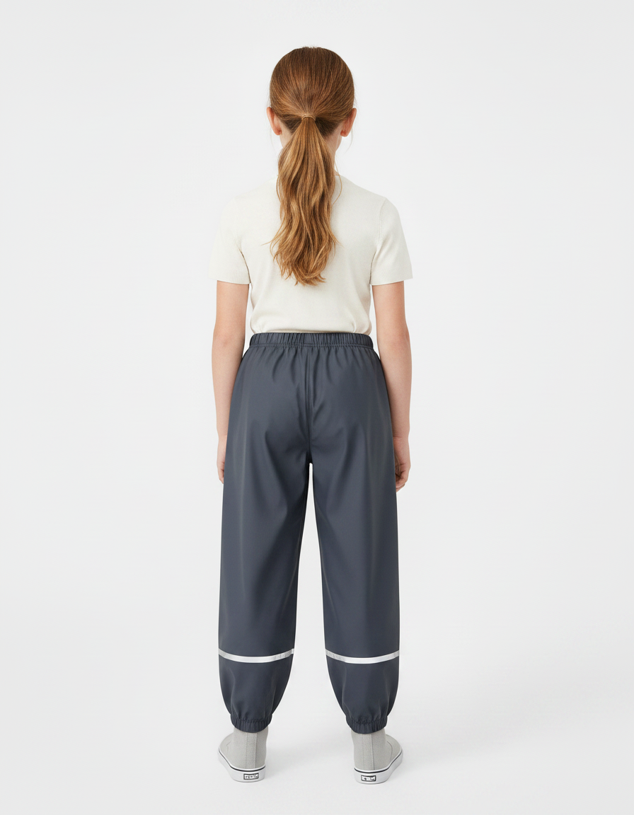 Pantalon Parachute Gris Imperméable Enfant Réfléchissant Respirant - Polyester - vue 2