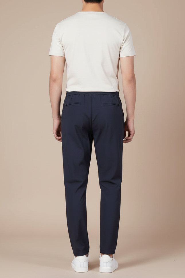 Pantalon Parachute Bleu Marine Droit Décontracté Cordon Homme - Polyester - vue 2