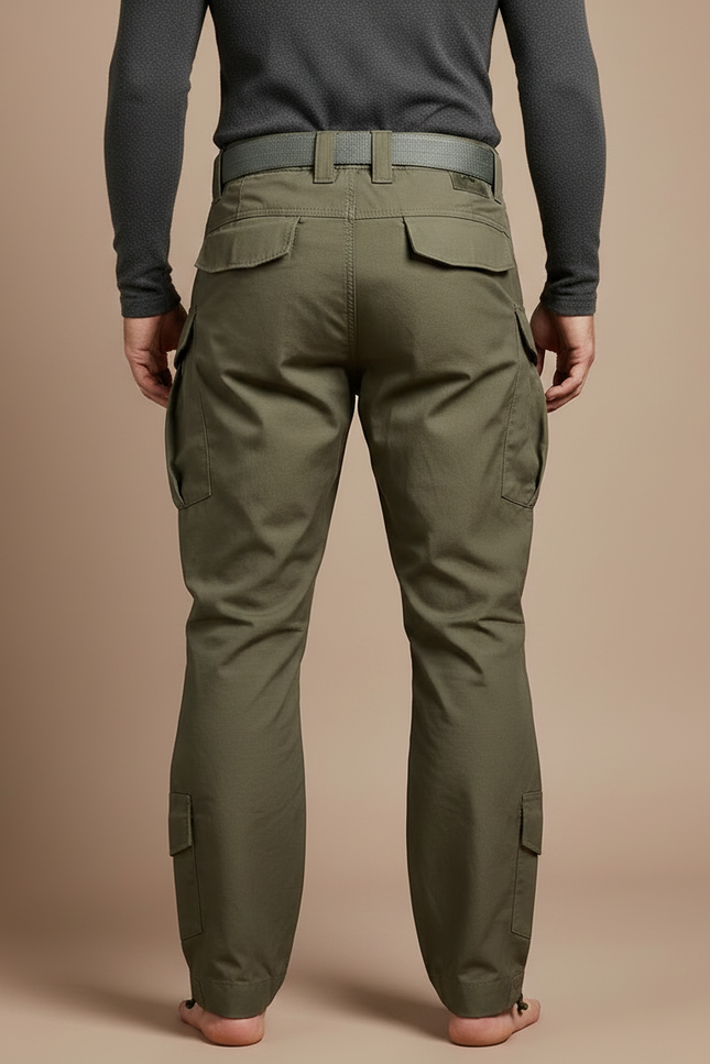 Pantalon Parachute Vert Militaire Cargo Renforcé Tactique Homme - Kaki Toile - vue 2