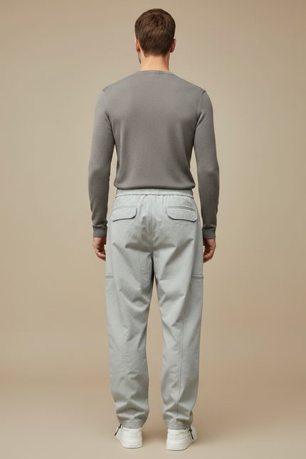 Pantalon Parachute Gris Ample Décontracté Homme Sport - Polyester - vue 2