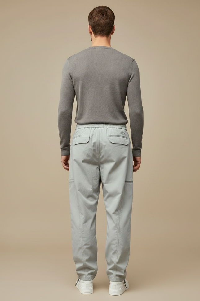 Pantalon Parachute Gris Ample Décontracté Homme Sport - Polyester - vue 2