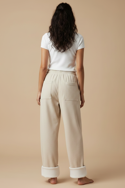Pantalon Parachute Femme Beige Large - Cordé - vue 2