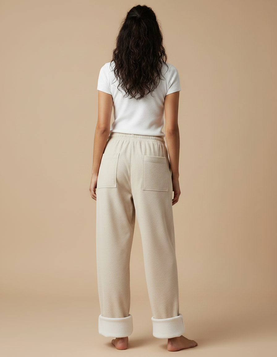 Pantalon Parachute Femme Beige Large - Cordé - vue 2