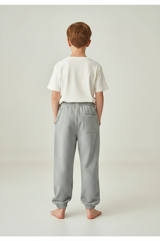 Pantalon Parachute Gris Ample Molletonné Garçon Décontracté - vue 2