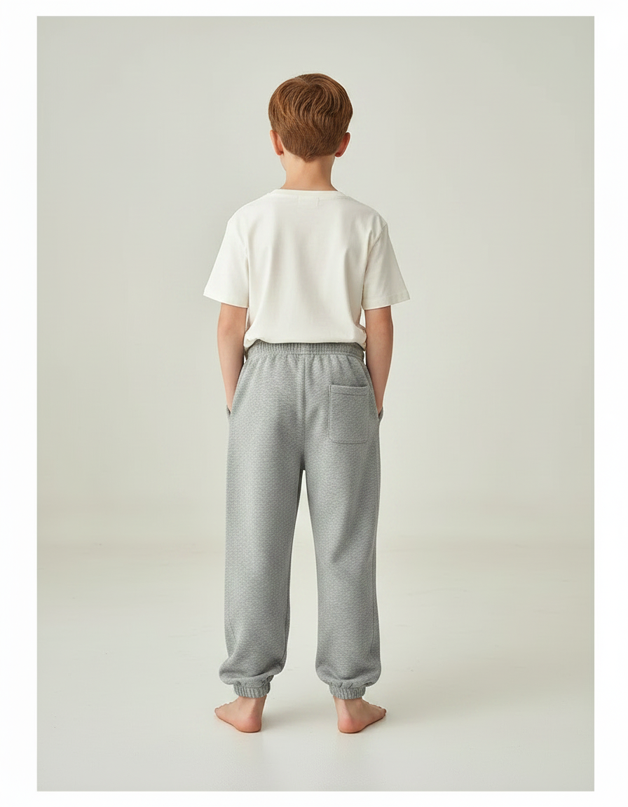 Pantalon Parachute Gris Ample Molletonné Garçon Décontracté - vue 2