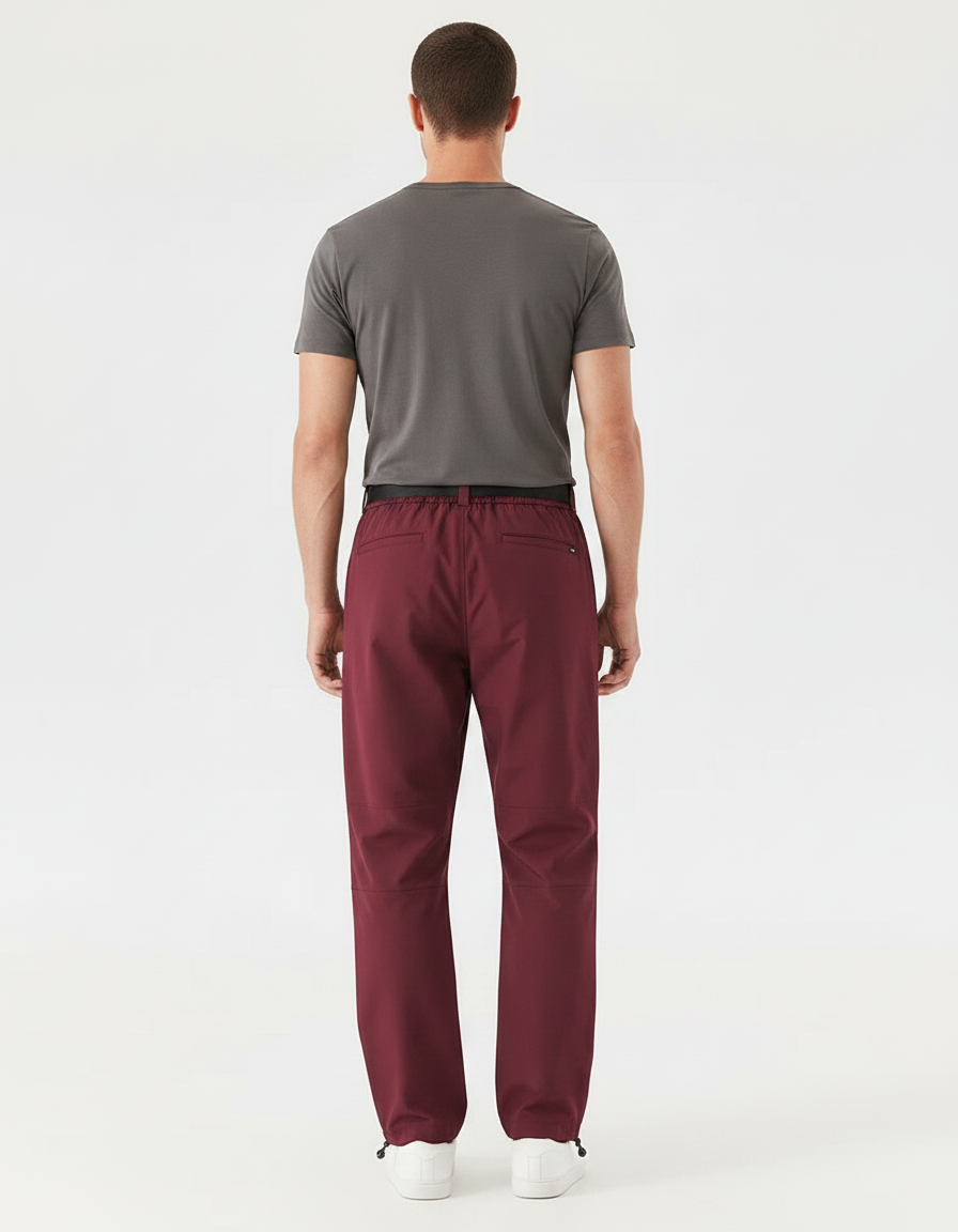 Pantalon Parachute Bordeaux Ample Sportif Homme Cordon - Polyester - vue 2