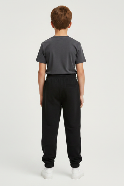 Pantalon Parachute Noir Coupe Ample Confortable Enfant - Molleton - vue 2