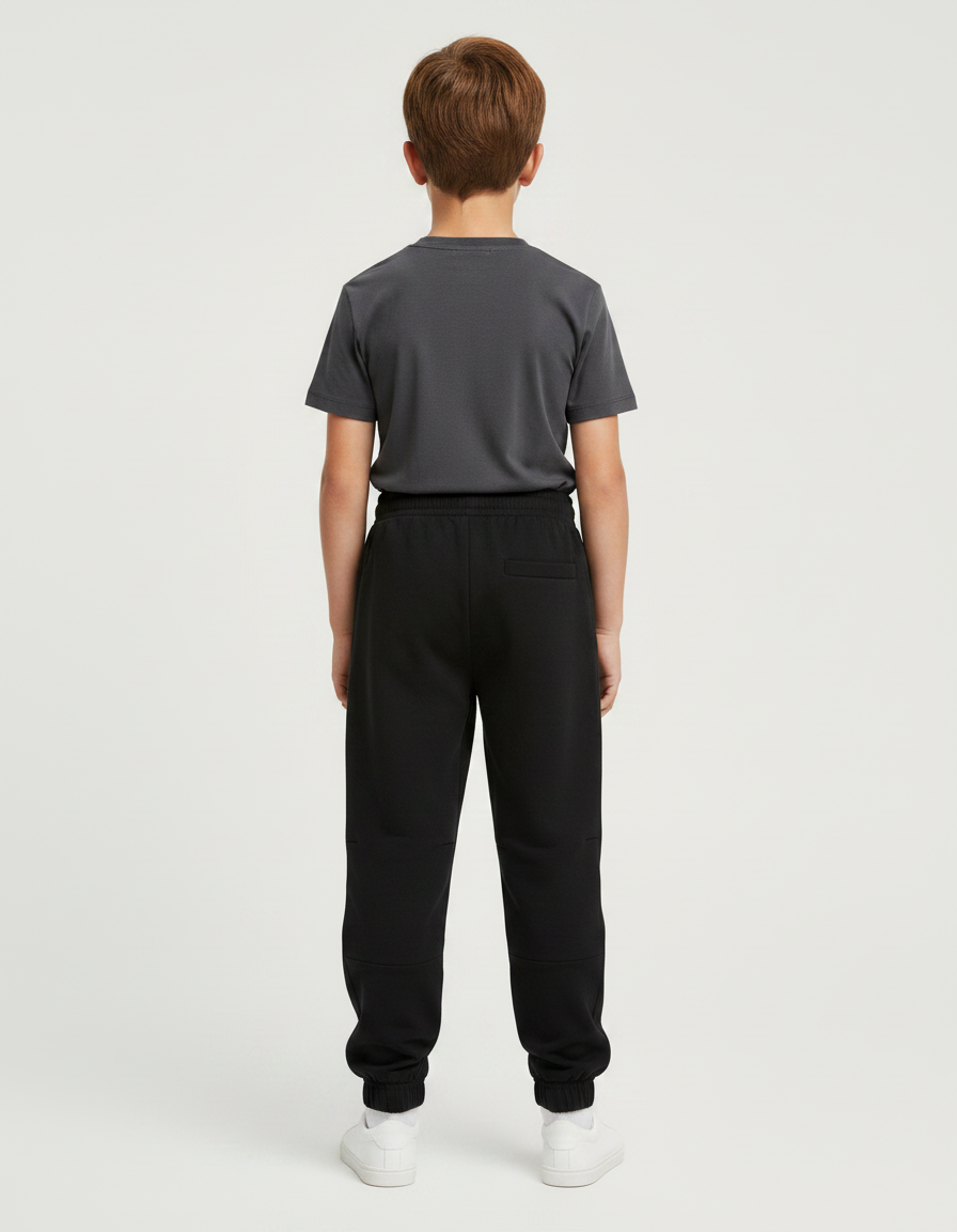 Pantalon Parachute Noir Coupe Ample Confortable Enfant - Molleton - vue 2