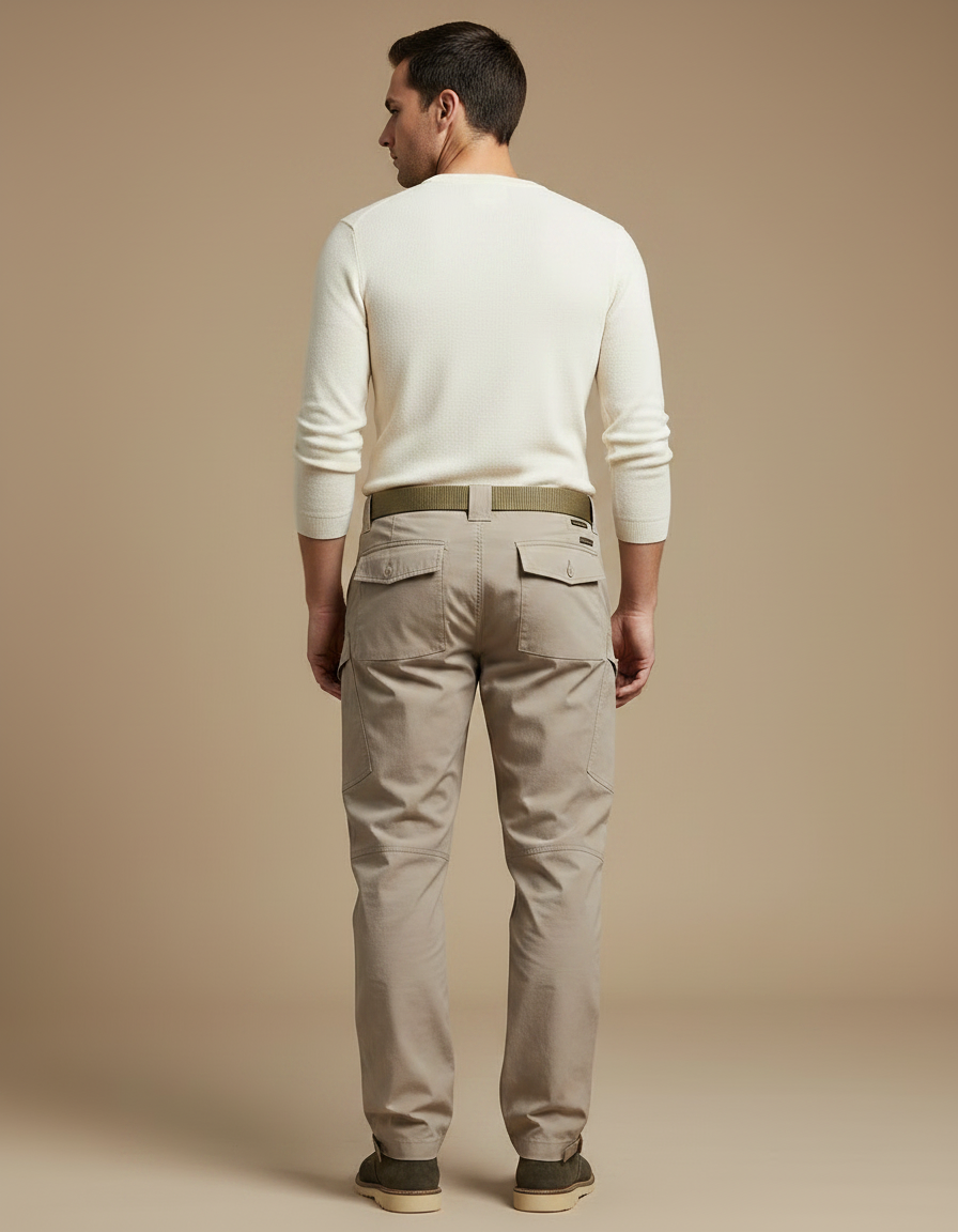 Pantalon Parachute Kaki Cargo Tactique Homme - Polyester - vue 2