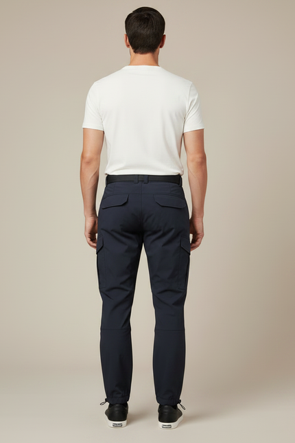 Pantalon Parachute Bleu Marine Cargo Multipoches Homme - Polyester - vue 2