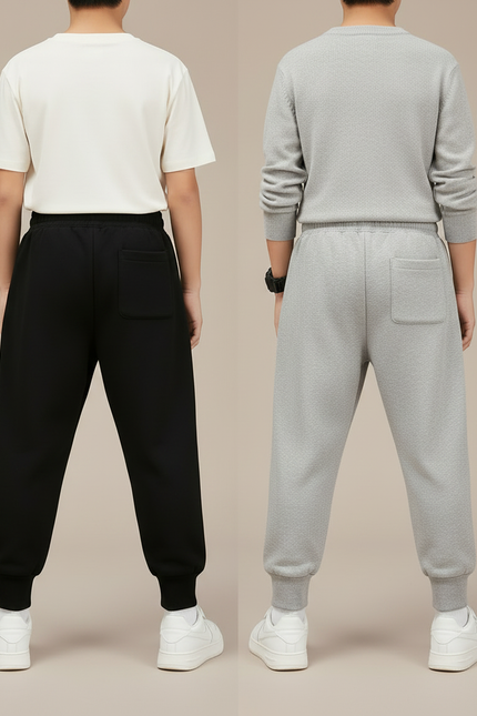 Pantalon Parachute Coton Ample Numéro Imprimé Enfant - Noir Molleton - vue 2