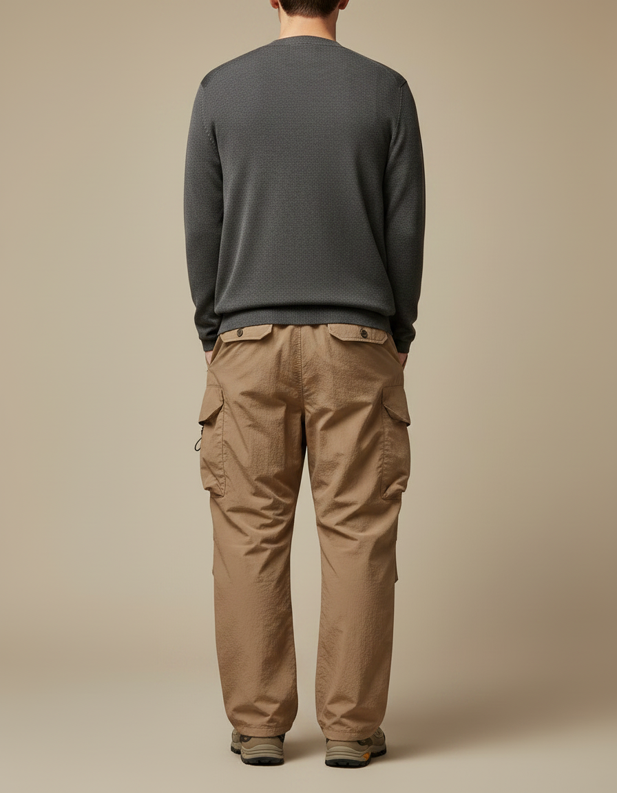 Pantalon Parachute Randonnée - Beige Polyester - vue 2