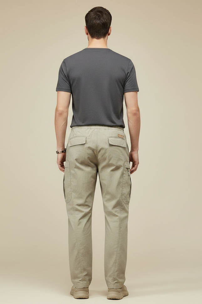 Pantalon Parachute Kaki Cargo Décontracté Ample Homme Léger - Polyester - vue 2