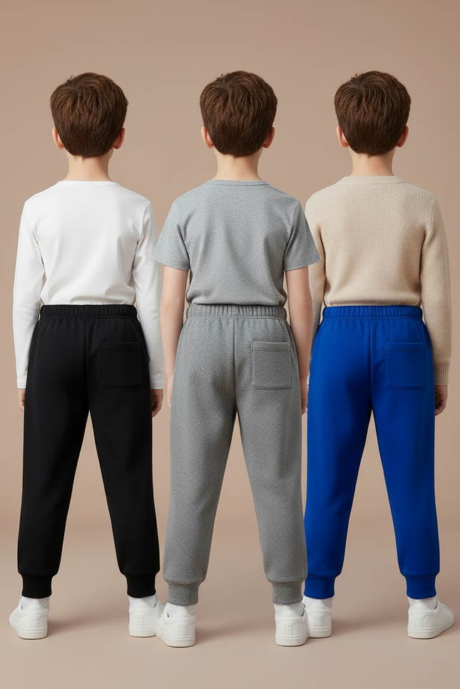 Pantalon Parachute Sportif Rayures Garçon Hiver Polaire - Gris Molleton - vue 2