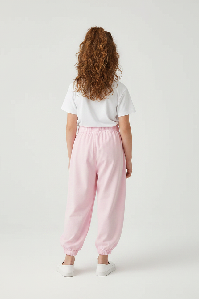 Pantalon Parachute Rose Coton Ample Éléphant Fille - vue 2