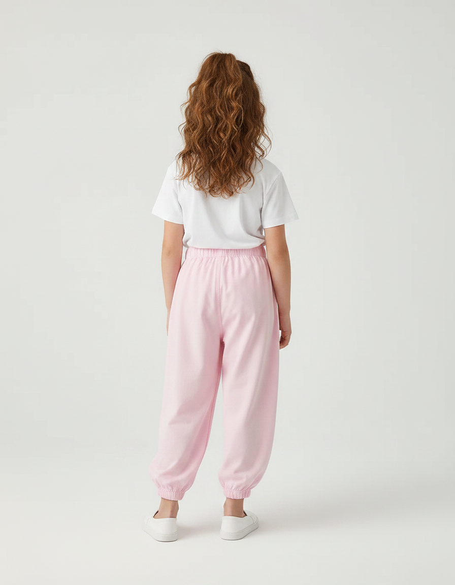 Pantalon Parachute Rose Coton Ample Éléphant Fille - vue 2