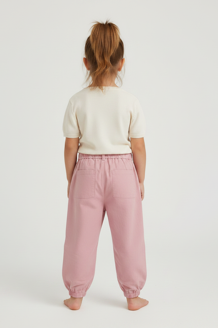 Pantalon Parachute Rose Coton Ample Confortable Enfant - vue 2