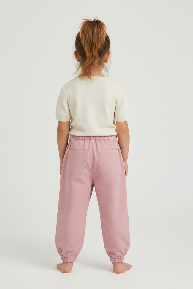 Pantalon Parachute Rose Coton Ample Confortable Enfant - vue 2