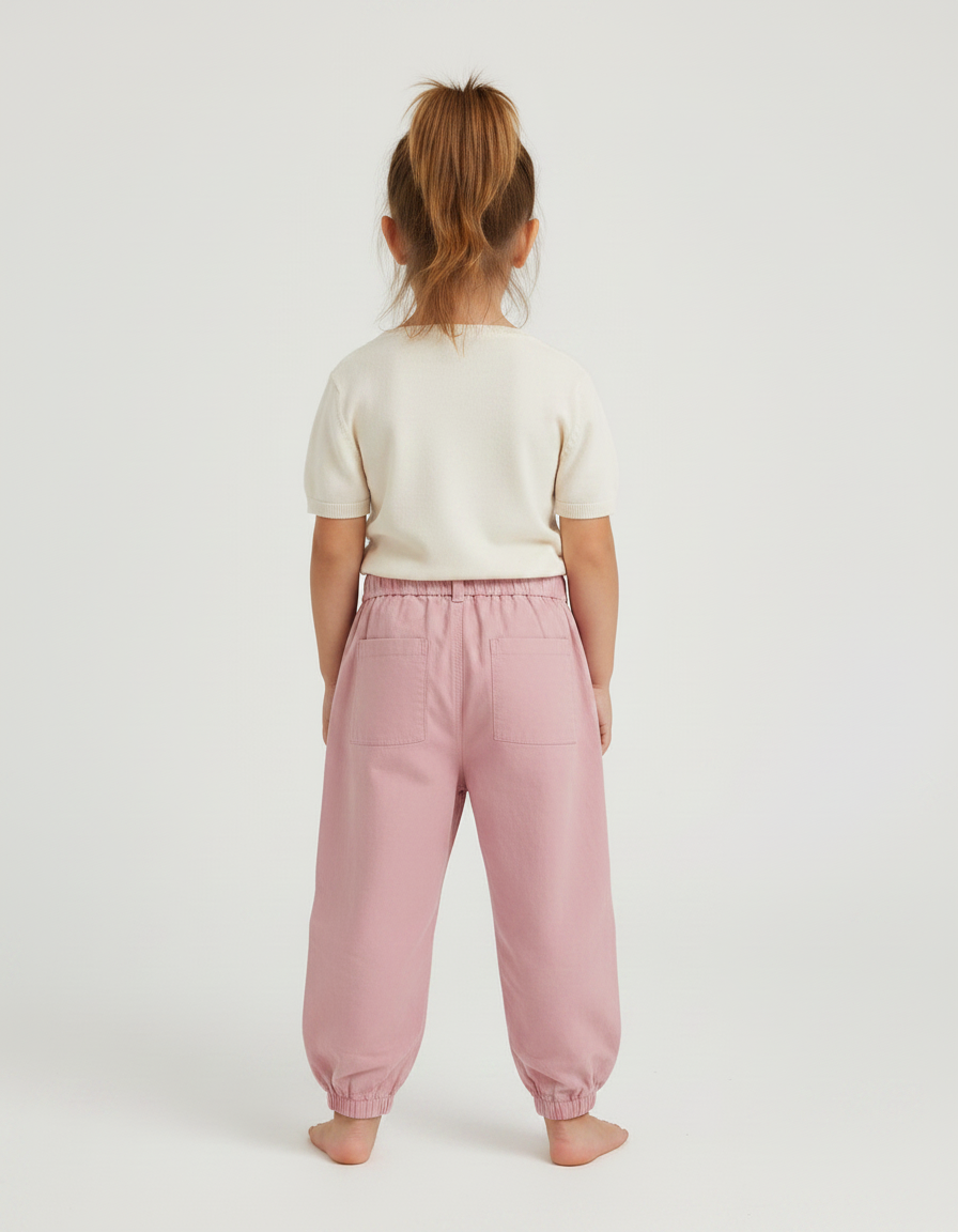 Pantalon Parachute Rose Coton Ample Confortable Enfant - vue 2