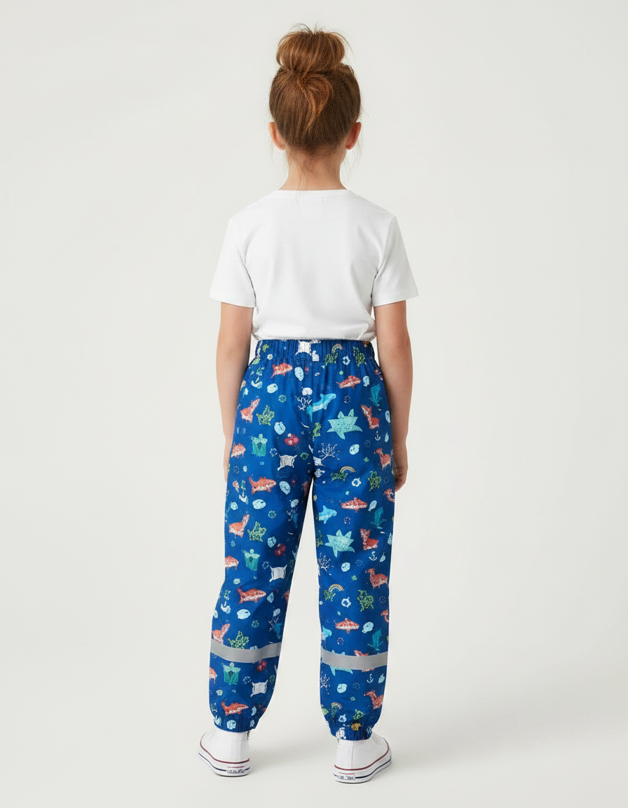 Pantalon Parachute Imprimé Océan Bleu Enfant - Polyester - vue 2