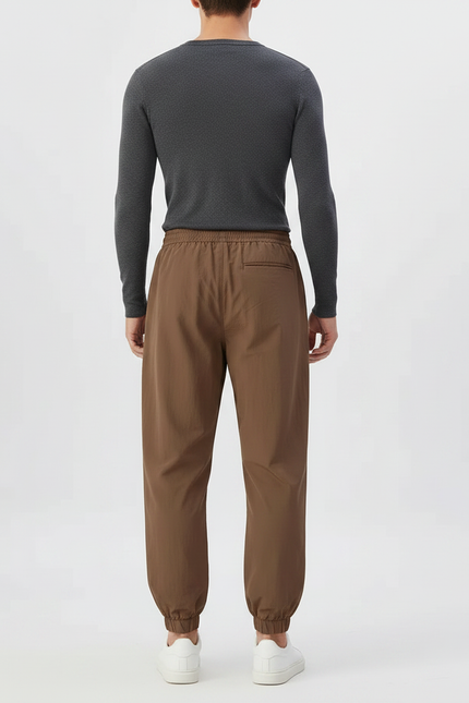 Pantalon Parachute Marron Ample Décontracté Homme - Polyester - vue 2