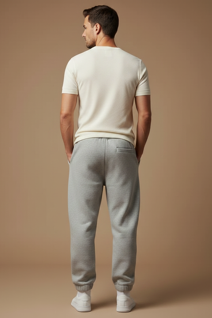 Pantalon Parachute Gris Ample Molleton Décontracté Homme - vue 2