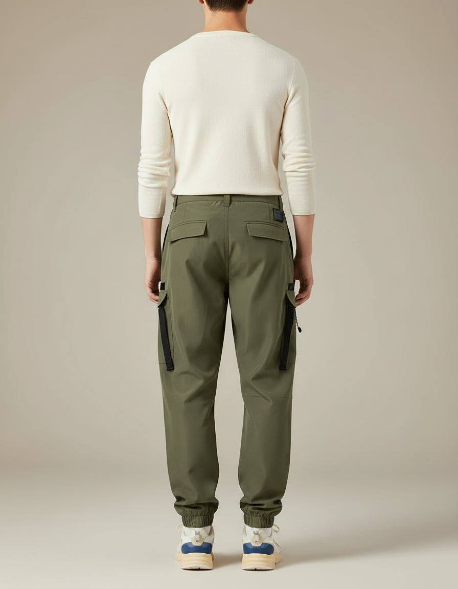 Pantalon Jogger Parachute - Kaki Polyester - vue 2