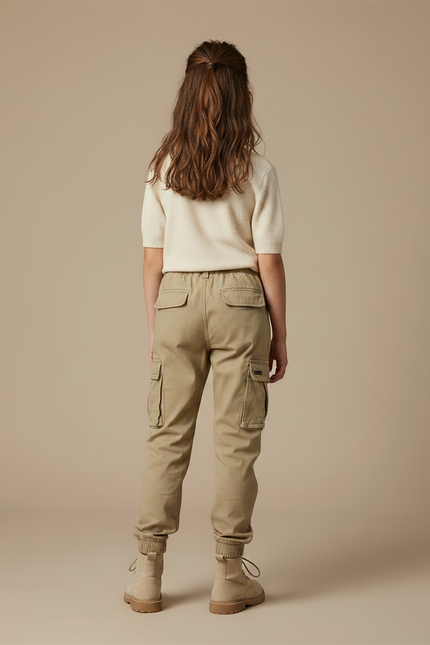 Pantalon Parachute Kaki Cargo Ample Coton Décontracté - vue 2