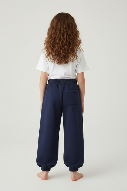 Pantalon Parachute Bleu Marine Ample Molletonné Enfant - vue 2