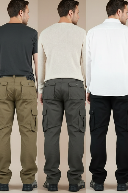 Pantalon Parachute Cargo Ample Coton Homme - Kaki - vue 2