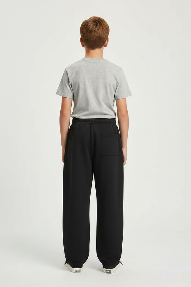 Pantalon Parachute Noir Ample Unisexe 84 - Molleton - vue 2