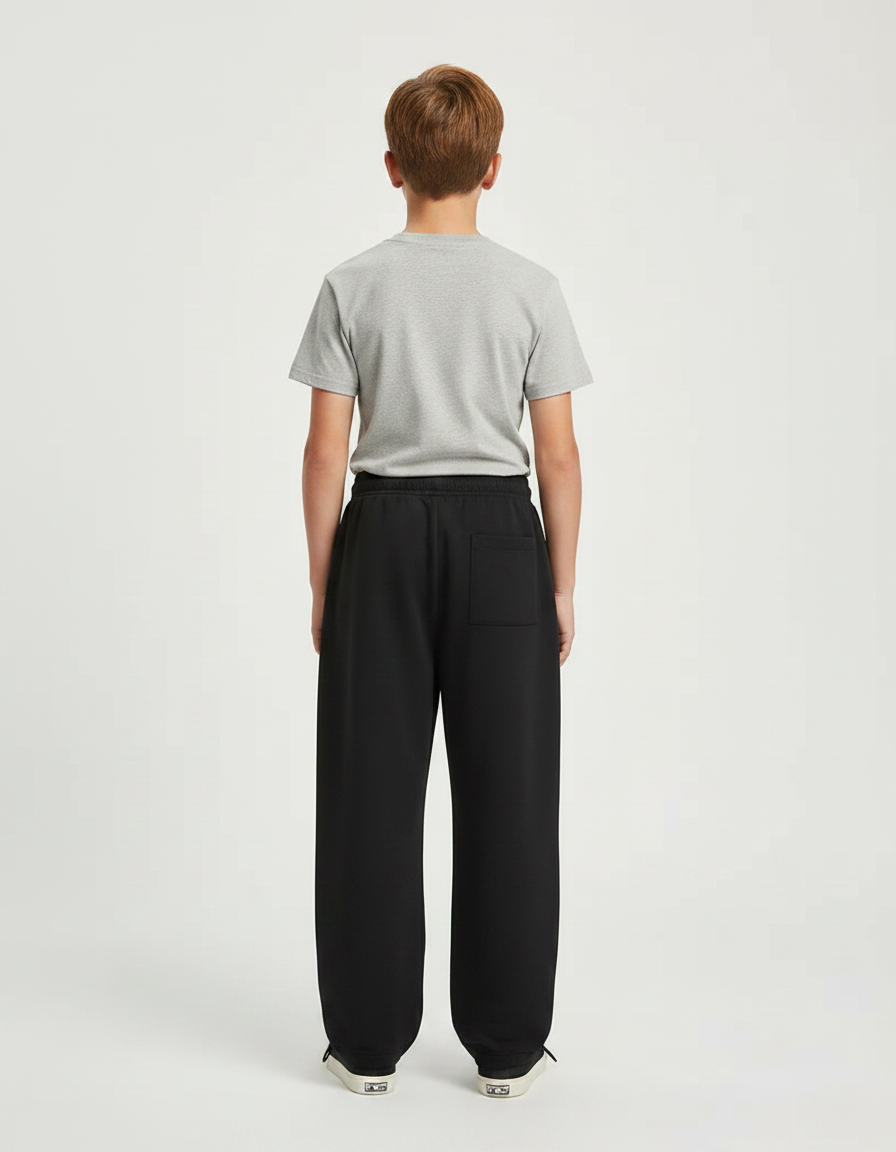 Pantalon Parachute Noir Ample Unisexe 84 - Molleton - vue 2